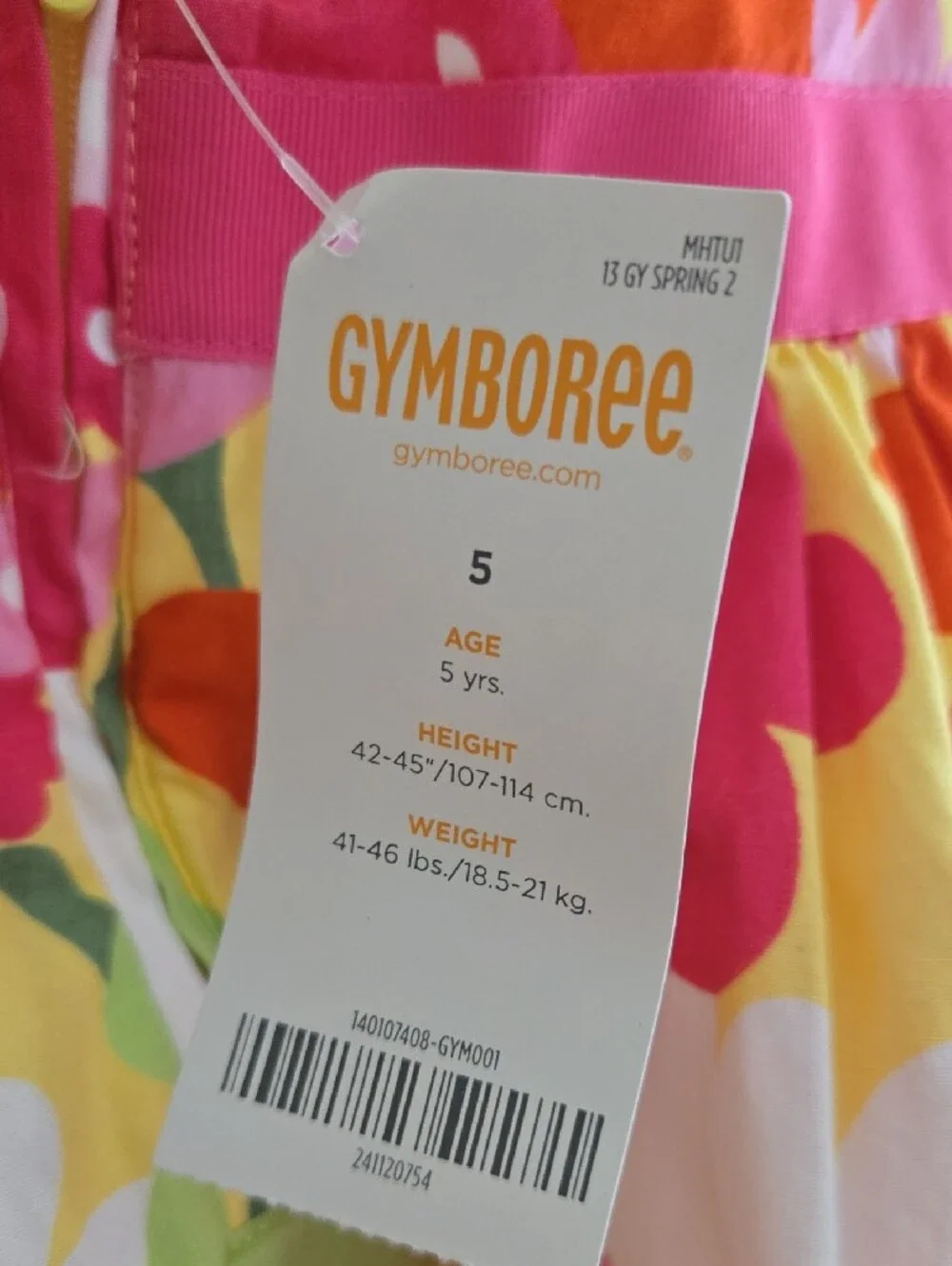 Girls GYMBOREE Floral Party Dress with Pink Waistband